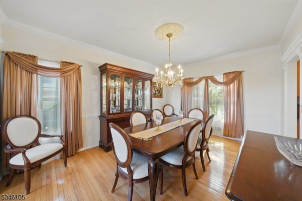 Chandelier, Dining room, Interior, Wood Texture Flooring