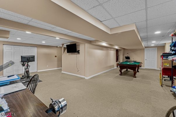 Billiard Table, Fitness Equipment, Game Room, Interior, Recessed Lighting