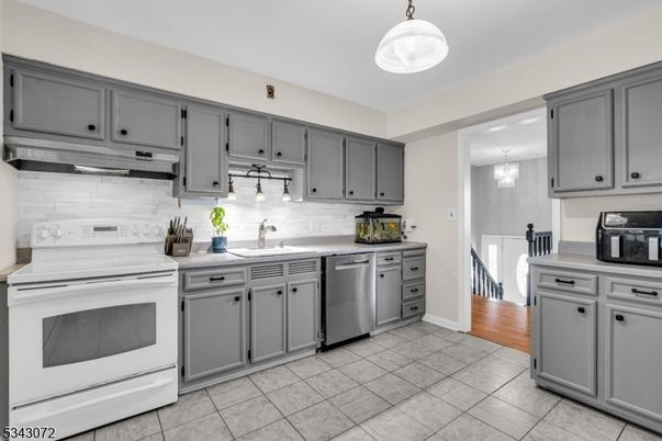 Interior, Kitchen, Pendant Lights, Stainless Steel Appliances, Wood Texture Flooring