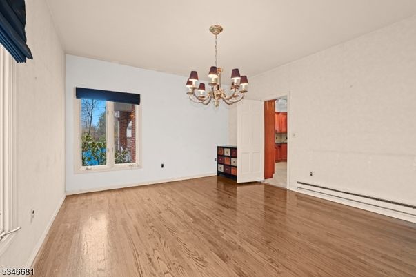 Chandelier, Empty room, Interior, Wood Texture Flooring