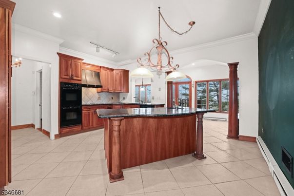 Chandelier, Interior, Kitchen, Recessed Lighting, Stainless Steel Appliances