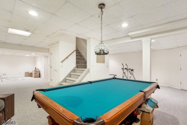 Billiard Table, Game Room, Interior, Pendant Lights, Recessed Lighting