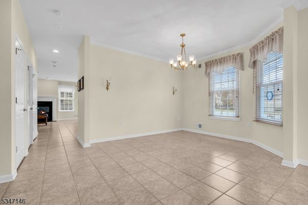 Chandelier, Empty room, Fireplace, Interior, Recessed Lighting
