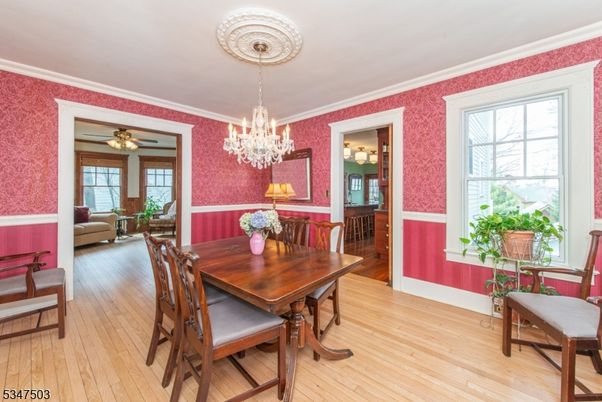 Chandelier, Dining room, Interior, Wood Texture Flooring