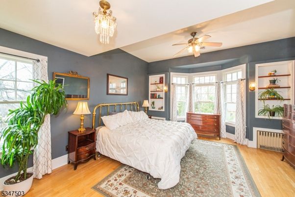 Bedroom, Chandelier, Interior, Wood Texture Flooring