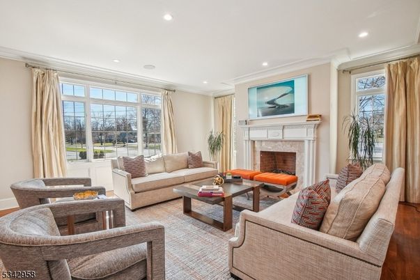 Fireplace, Interior, Living room, Recessed Lighting