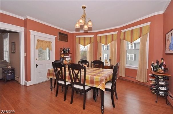 Chandelier, Dining room, Interior, Wood Texture Flooring