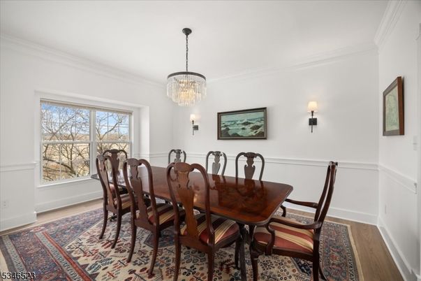 Chandelier, Dining room, Interior, Wood Texture Flooring