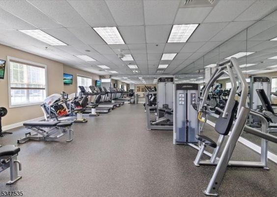 Fitness Equipment, Gym, Interior, Recessed Lighting