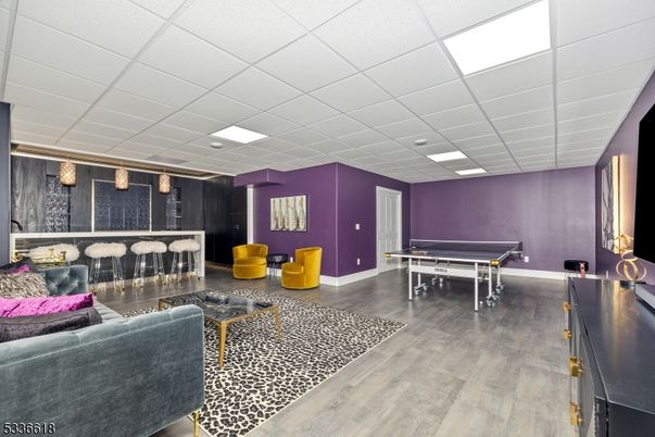 Game Room, Interior, Recessed Lighting, Wood Texture Flooring