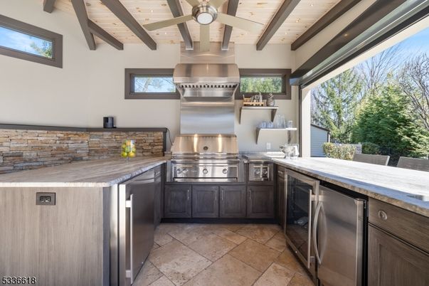 Exterior, Kitchen, Stainless Steel Appliances, Wooden Beams, Wooden Ceilings