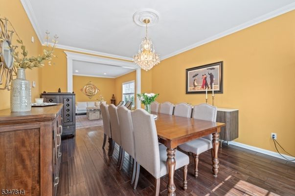 Chandelier, Dining room, Interior, Living room, Recessed Lighting, Wood Texture Flooring