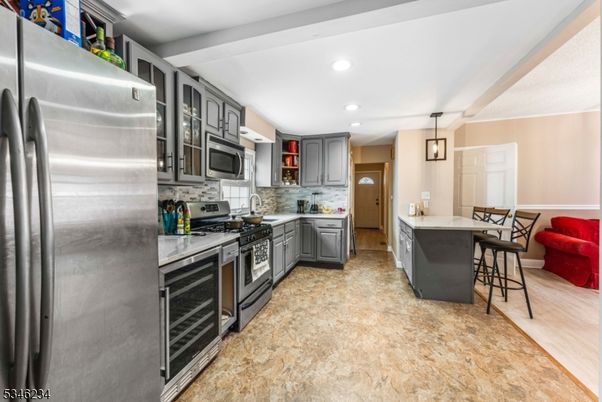 Interior, Kitchen, Pendant Lights, Recessed Lighting, Stainless Steel Appliances