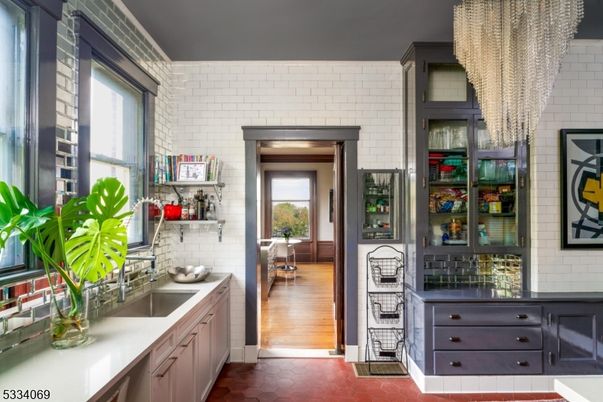 Interior, Kitchen, Stainless Steel Appliances, Stone Walls, Wood Texture Flooring