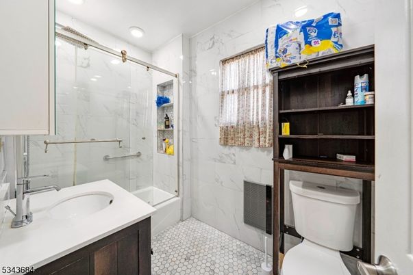 Bathroom, Glass Shower, Interior, Marble Walls, Recessed Lighting