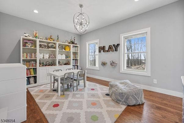 Home Office, Interior, Pendant Lights, Recessed Lighting, Wood Texture Flooring