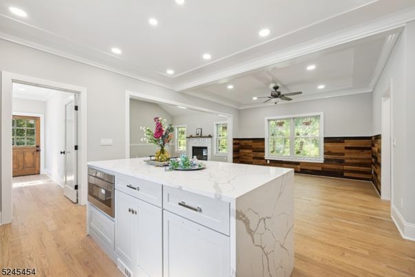 Interior, Kitchen, Recessed Lighting, Wood Texture Flooring