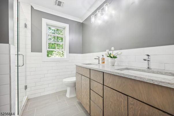 Bathroom, Dual Sink Vanities, Glass Shower, Interior