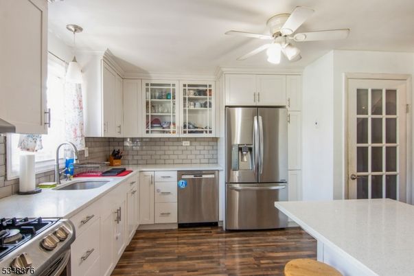 Interior, Kitchen, Pendant Lights, Stainless Steel Appliances, Wood Texture Flooring