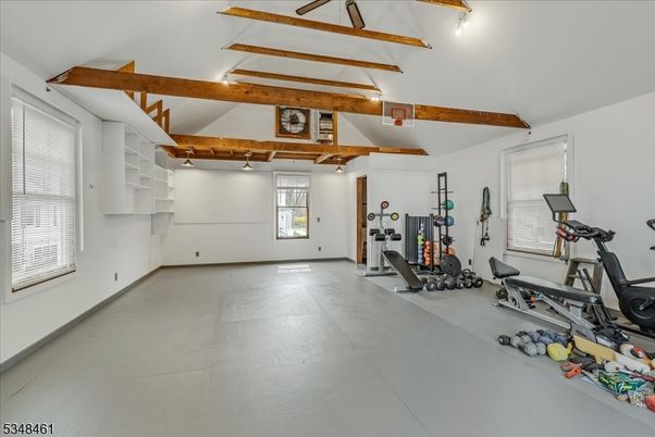 Fitness Equipment, Interior, Wooden Beams