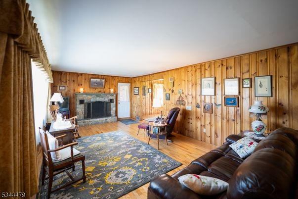 Fireplace, Interior, Living room, Wood Texture Flooring, Wooden Walls