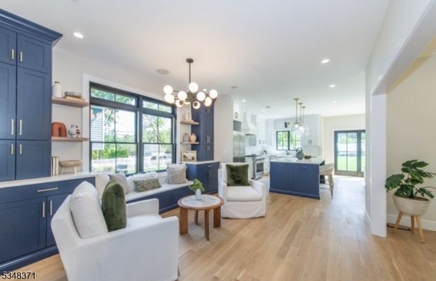 Dining room, Interior, Kitchen, Living room, Pendant Lights, Recessed Lighting, Wood Texture Flooring