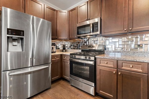 Interior, Kitchen, Stainless Steel Appliances, Wood Texture Flooring