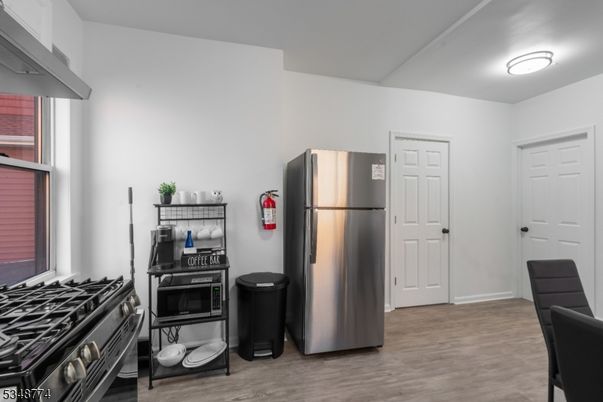 Interior, Kitchen, Stainless Steel Appliances, Wood Texture Flooring