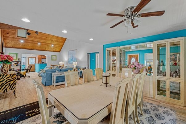 Dining room, Interior, Living room, Recessed Lighting, Wooden Ceilings, Wood Texture Flooring