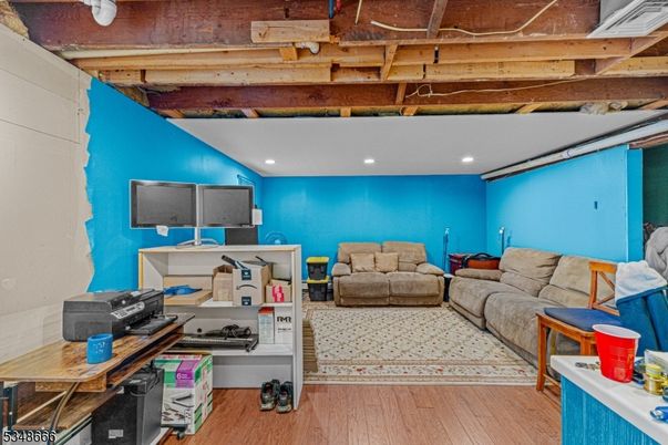 Interior, Living room, Recessed Lighting, Wooden Beams, Wood Texture Flooring