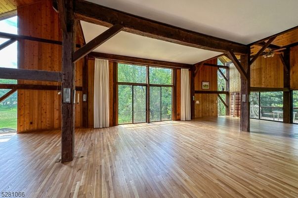 Empty room, Interior, Wooden Beams, Wood Texture Flooring, Wooden Walls