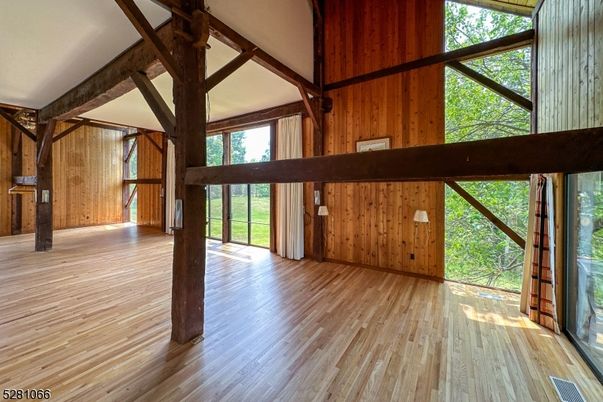 Empty room, Interior, Wooden Beams, Wood Texture Flooring, Wooden Walls