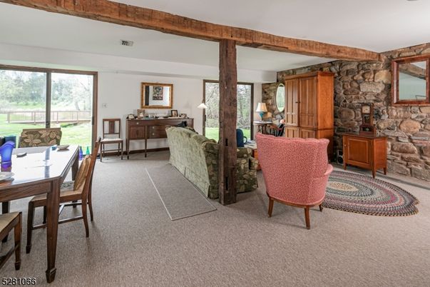 Home Office, Interior, Living room, Stone Walls, Wooden Beams