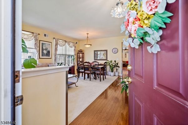 Chandelier, Dining room, Interior, Pendant Lights, Wood Texture Flooring