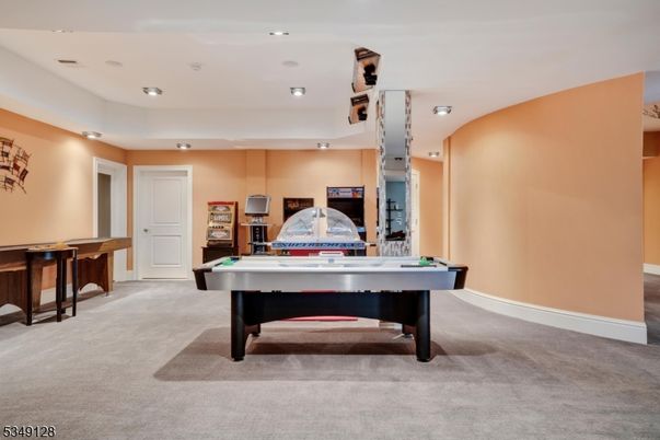 Billiard Table, Game Room, Interior, Recessed Lighting
