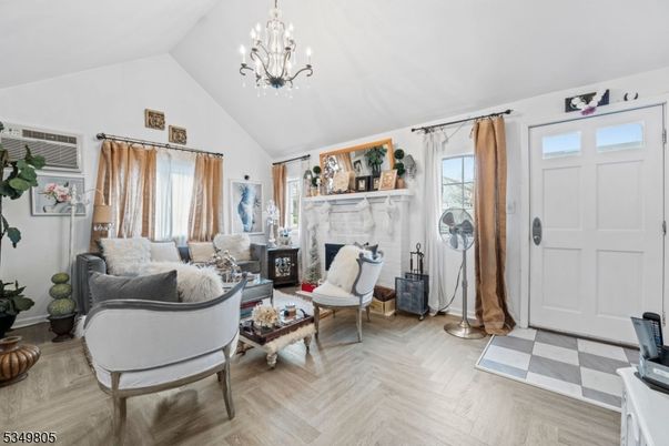 Chandelier, Fireplace, Interior, Living room, Wood Texture Flooring
