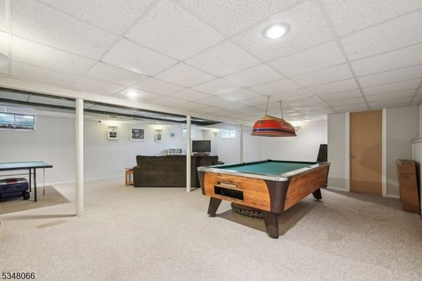 Billiard Table, Game Room, Interior, Recessed Lighting