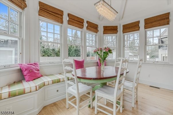 Chandelier, Dining room, Interior, Wood Texture Flooring