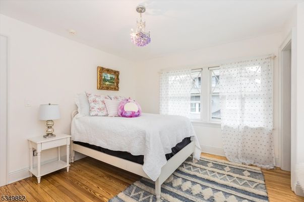 Bedroom, Chandelier, Interior, Wood Texture Flooring
