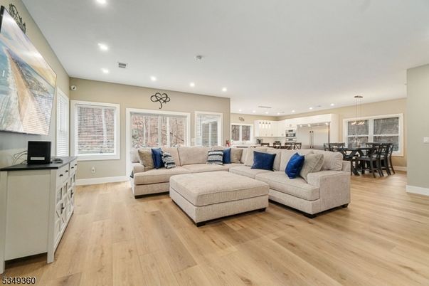 Dining room, Interior, Kitchen, Living room, Pendant Lights, Recessed Lighting, Wood Texture Flooring