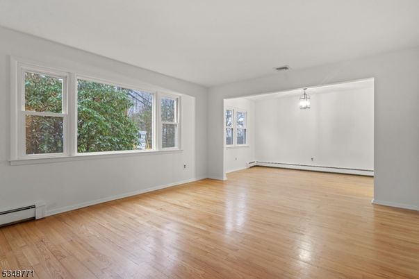 Empty room, Interior, Pendant Lights, Wood Texture Flooring