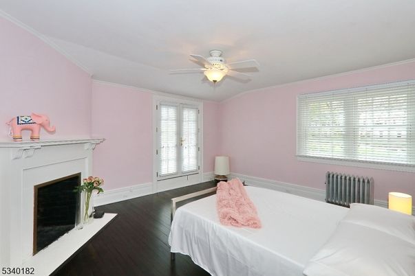 Bedroom, Fireplace, Interior, Wood Texture Flooring