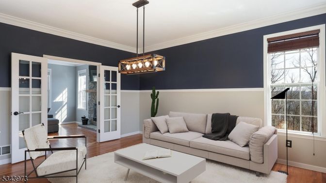 Interior, Living room, Pendant Lights, Wood Texture Flooring
