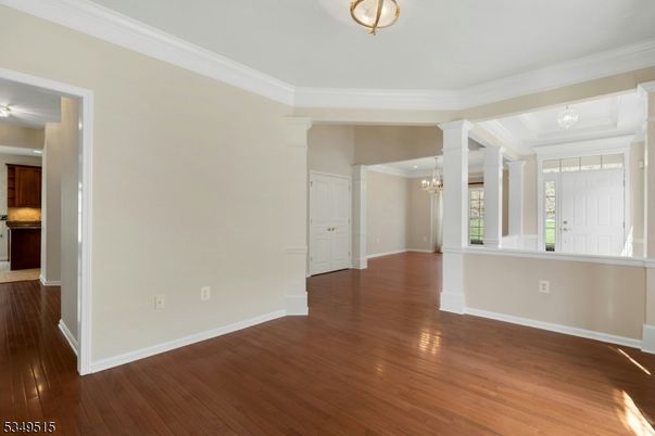 Chandelier, Empty room, Interior, Wood Texture Flooring