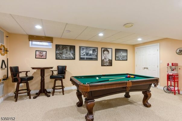 Billiard Table, Game Room, Interior, Recessed Lighting