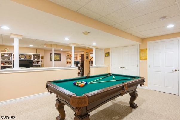 Billiard Table, Game Room, Interior, Recessed Lighting