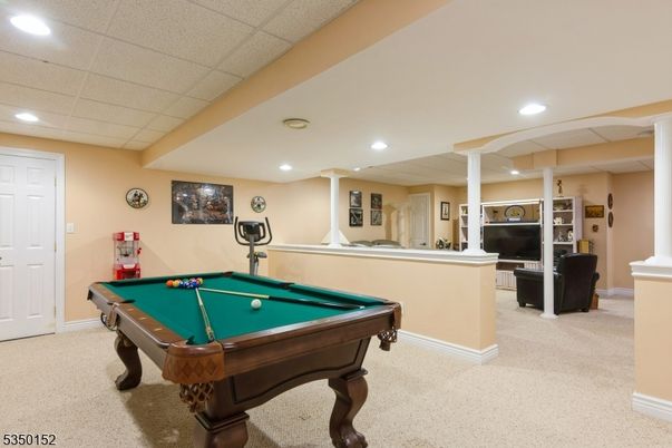 Billiard Table, Fitness Equipment, Game Room, Interior, Recessed Lighting