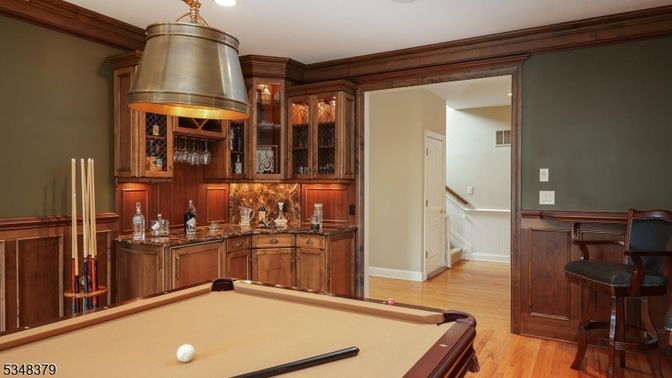 Billiard Table, Game Room, Interior, Recessed Lighting, Wood Texture Flooring