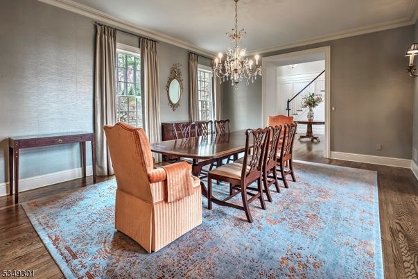 Chandelier, Dining room, Interior, Wood Texture Flooring
