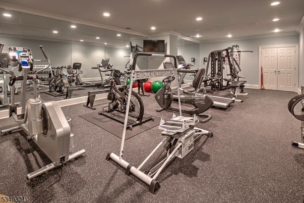 Fitness Equipment, Gym, Interior, Recessed Lighting